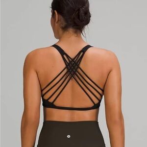 Lululemon Free to be Wild size 14 Women's Black Strappy Sports Bra